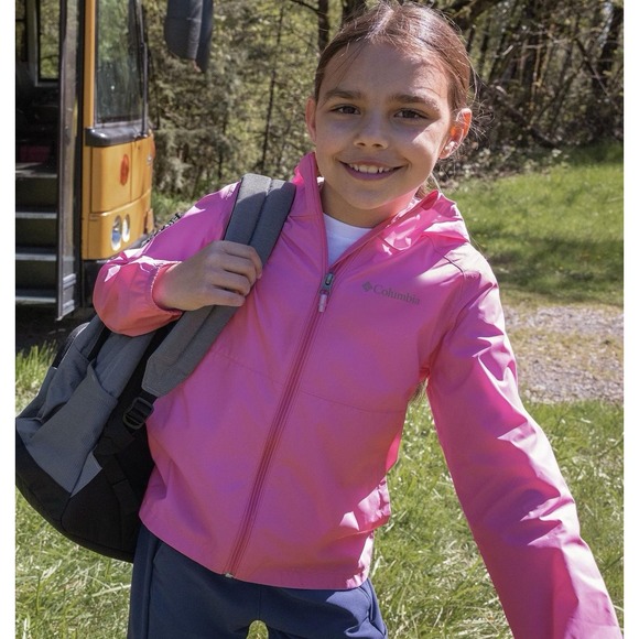 Columbia Kids Girls Pink rain Jacket Switchback Size S, 7-8 - Picture 2 of 16